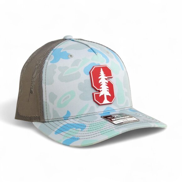 Stanford Cardinal 3D Snapback Trucker Hat- Saltwater Duck Camo/ Charcoal - Picture 1 of 3